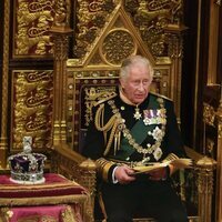El Príncipe Carlos leyendo el discurso en la Apertura del Parlamento 2022