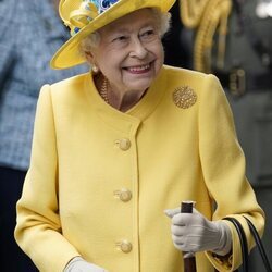 La Reina Isabel II en la inauguración de una nueva línea de metro en Londres