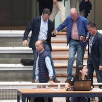El Rey Juan Carlos llegando a un partido de Pablo Urdangarin en Pontevedra