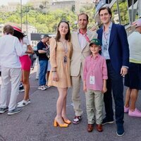 Andrea Casiraghi, Sasha Casiraghi, Alexandra de Hannover y Ben-Sylvester Strautmann en el Gran Premio de F1 de Mónaco 2022