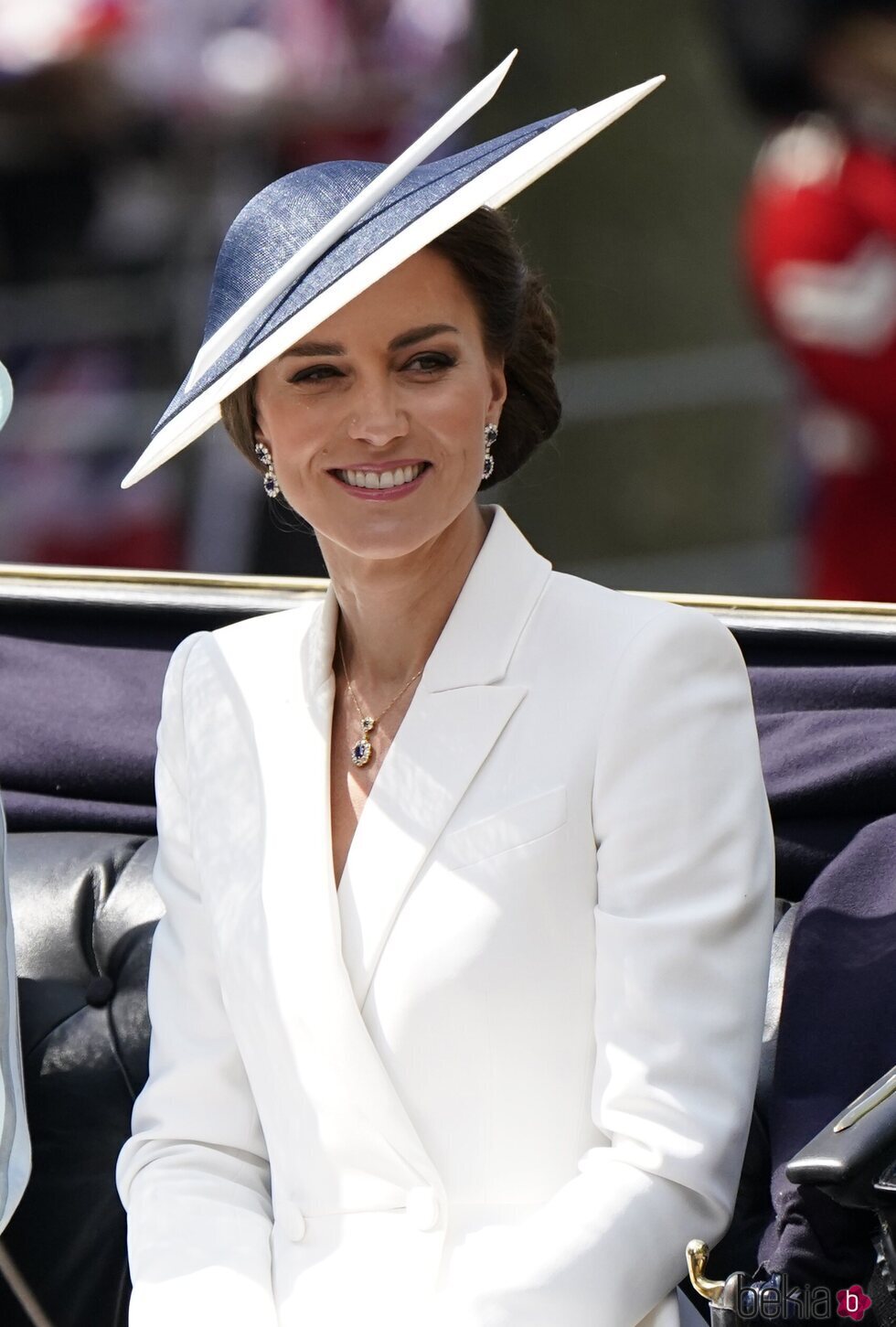 Kate Middleton en un carruaje en Trooping the Colour 2022 por el Jubileo de Platino