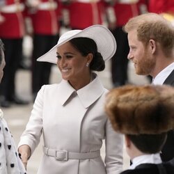El Príncipe Harry y Meghan Markle a su llegada al Servicio de Acción de Gracias por el Jubileo de Platino