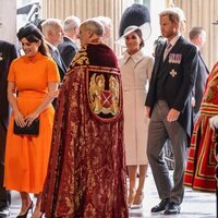 Eugenia de York y el Príncipe Harry y Meghan Markle en el Servicio de Acción de Gracias por el Jubileo de Platino