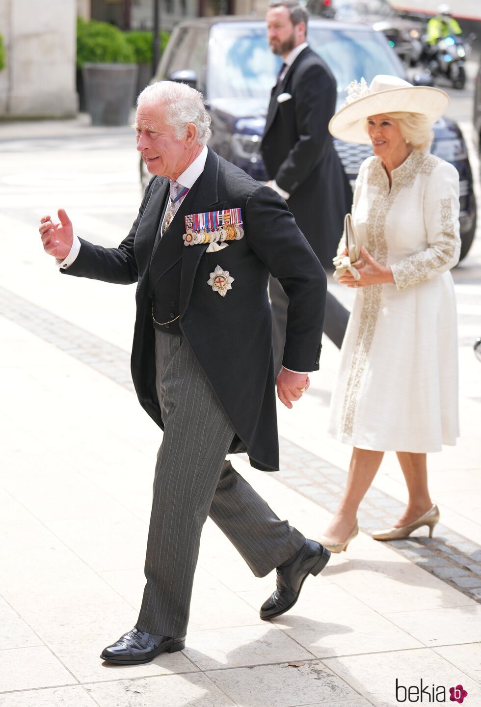 El Príncipe Carlos y Camilla Parker a su llegada al Servicio de Acción de Gracias por el Jubileo de Platino
