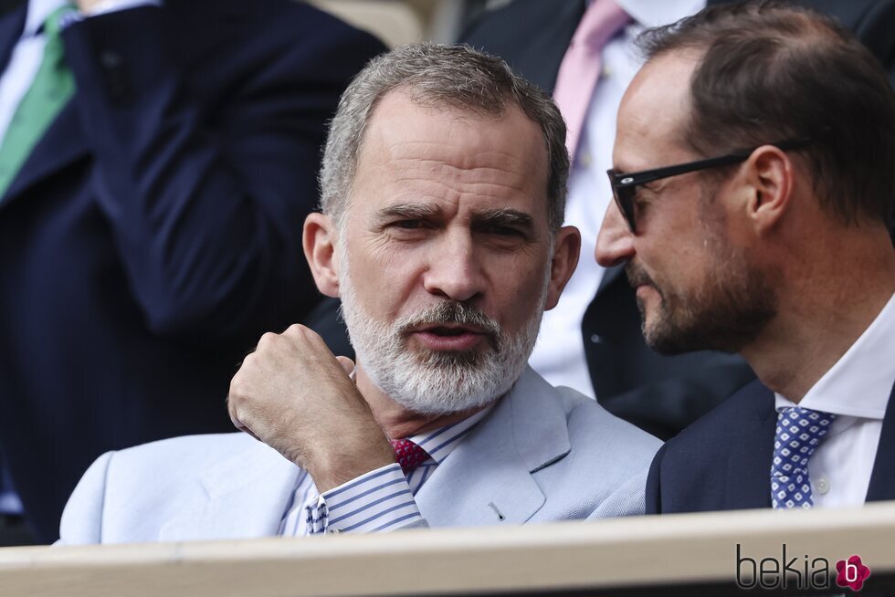 El Rey Felipe y Haakon de Noruega en la final de Roland Garros 2022