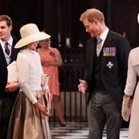 El Príncipe Harry y Lady Sarah Chatto junto a Meghan Markle y Charles Armstrong-Jones en el Jubileo de Platino