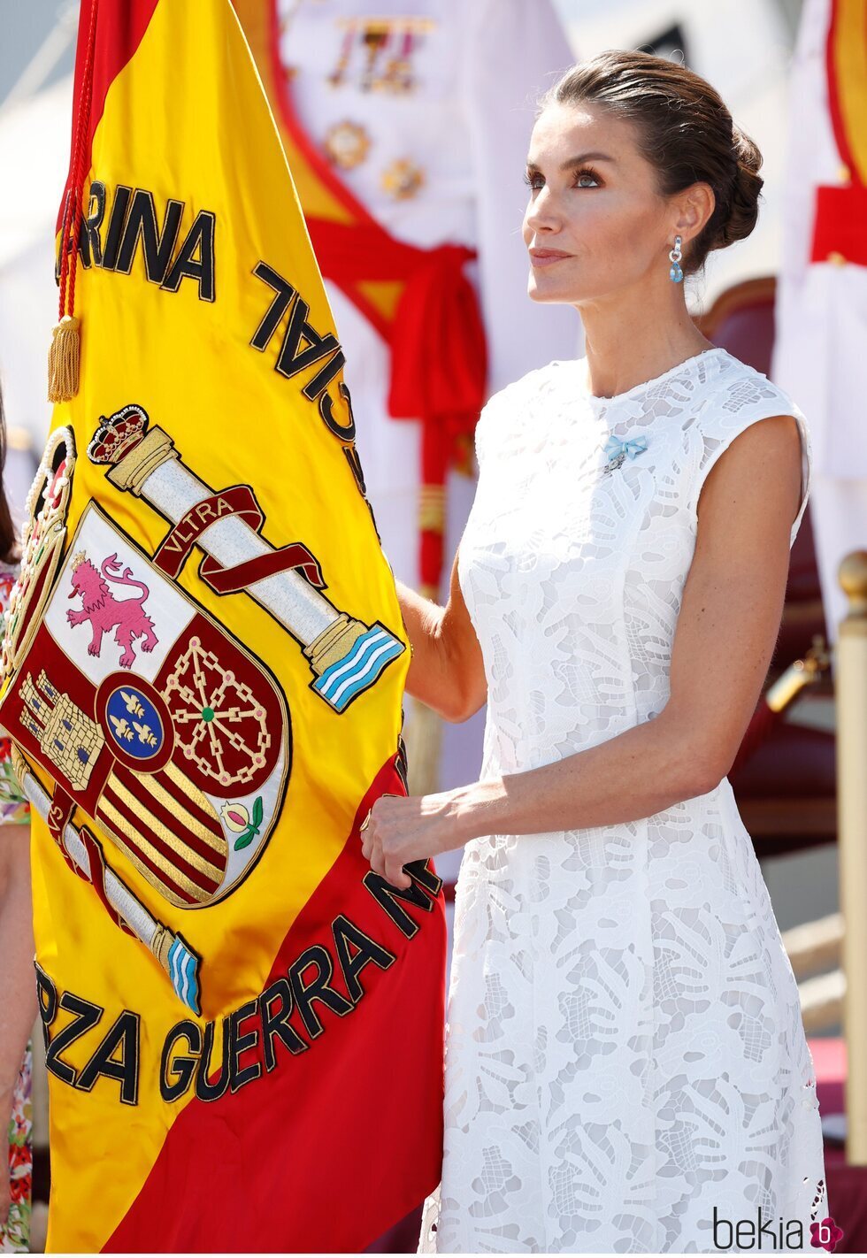 La Reina Letizia en el acto de la entrega de la Bandera Nacional a la Fuerza de Guerra Naval Especial