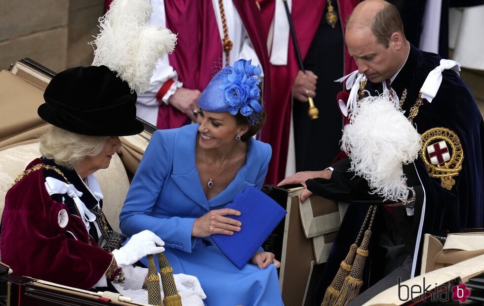 Camilla Parker y Kate Middleton, muy cómplices junto al Príncipe Guillermo en el Día de la Jarretera 2022