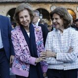 La Reina Sofía y Silvia de Suecia, muy cómplices en la Plaza Mayor de Salamanca