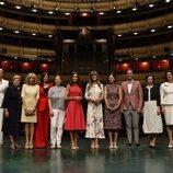 La Reina Letizia, Begoña Gómez y las y los acompañantes en el Teatro Real por la Cumbre de la OTAN en Madrid
