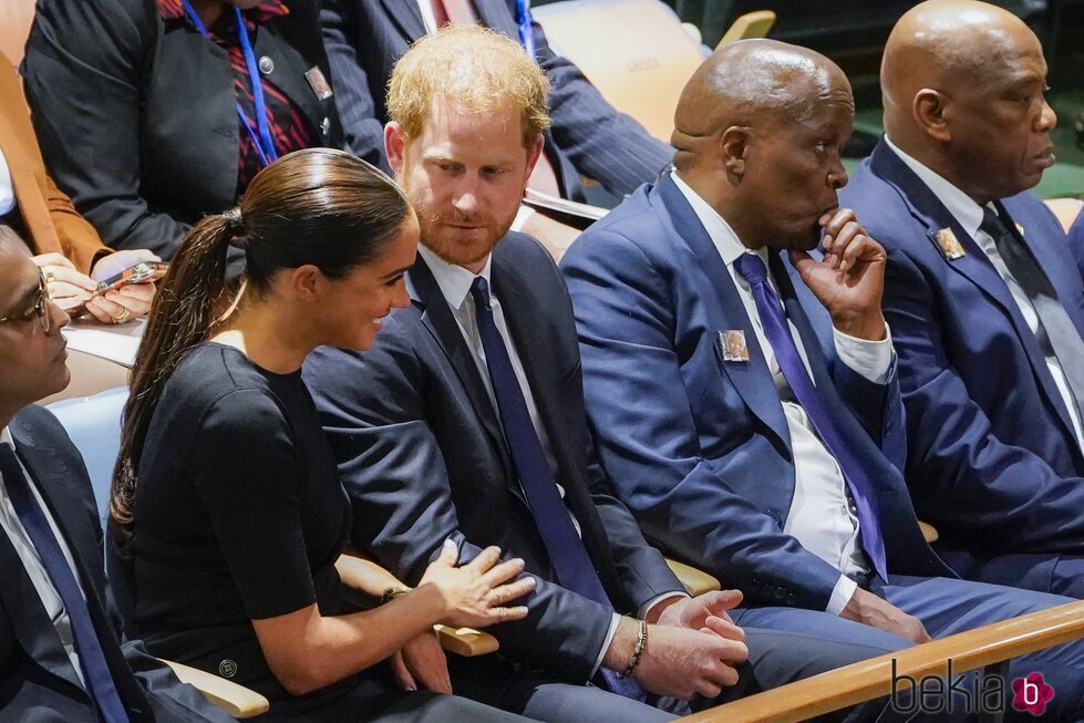 El Príncipe Harry y Meghan Markle, muy cómplices en el Nelson Mandela International Day en la ONU