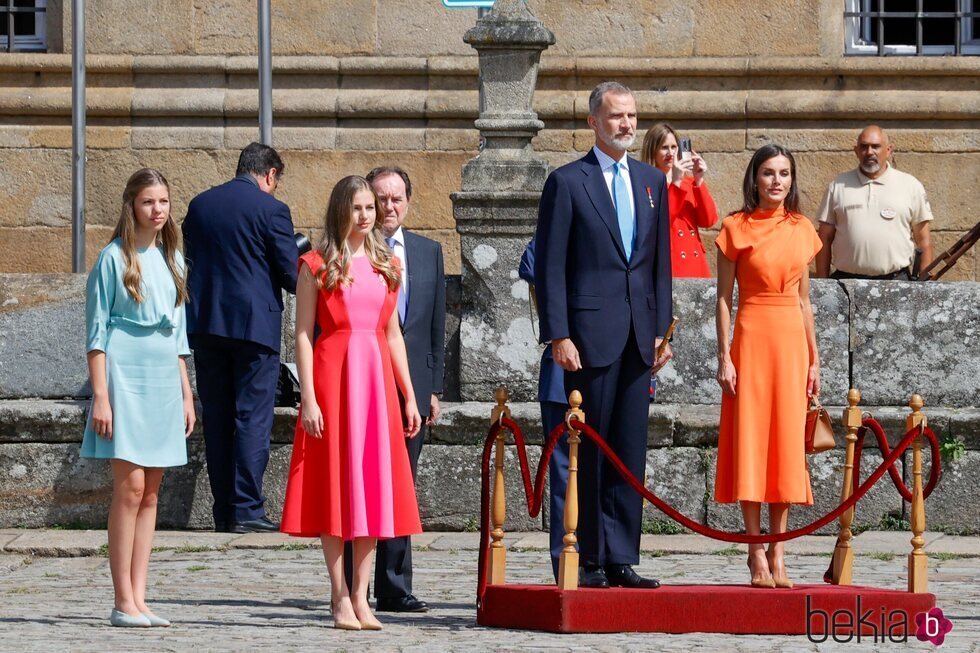 Los Reyes Felipe y Letizia, la Princesa Leonor y la Infanta Sofía en la festividad de Santiago Apóstol 2022