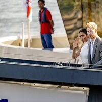 El Príncipe Harry y Meghan Markle en un barco por el Rhin en la presentación de los Invictus Games 2023 en Düsseldorf