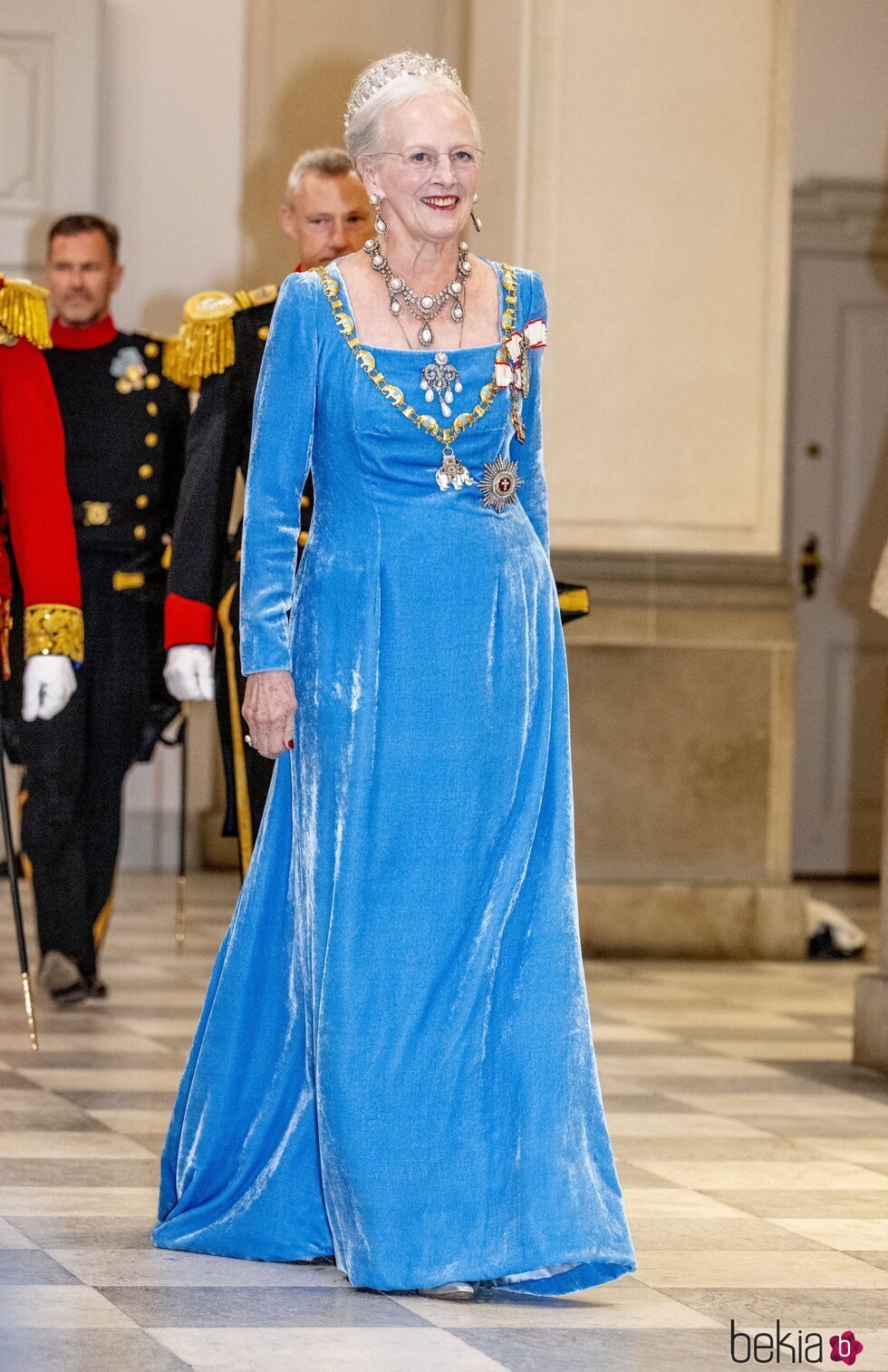 Margarita de Dinamarca en la cena de gala por su 50 aniversario de reinado