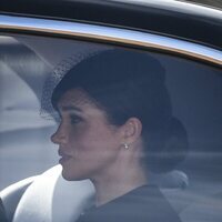 Meghan Markle a la salida de Buckingham Palace acompañando al féretro de la Reina Isabel II
