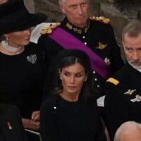 Los Reyes Felipe y Letizia en el funeral de la Reina Isabel II