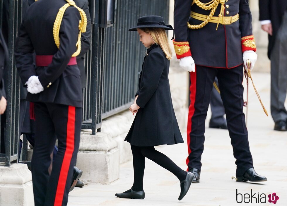 La Princesa Charlotte en el funeral de la Reina Isabel II