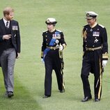 El Príncipe Harry, la Princesa Ana y Timothy Laurence en Windsor para la última misa de la Reina Isabel II