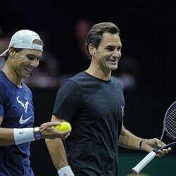 Rafa Nadal y Roger Federer entrenan juntos en la Laver Cup