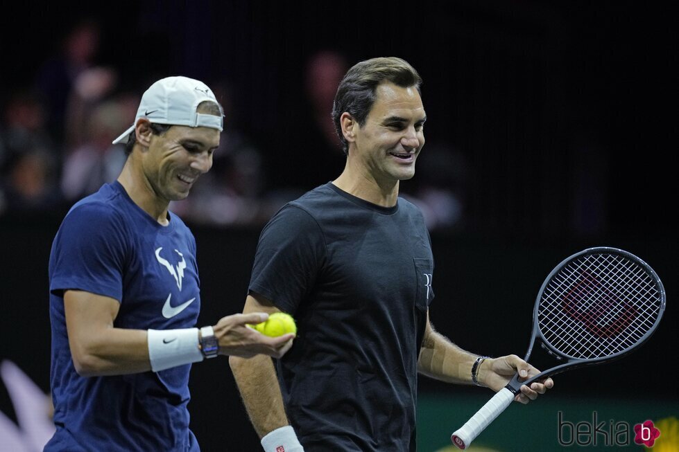 Rafa Nadal y Roger Federer entrenan juntos en la Laver Cup