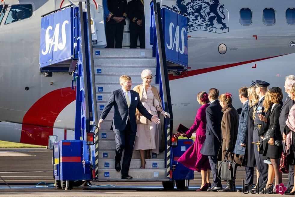 Guillermo Alejandro y Máxima de Holanda a su llegada a Suecia para su Visita de Estado
