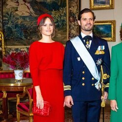 Carlos Felipe y Sofia de Suecia en la recepción a los Reyes de Holanda por su Visita de Estado a Suecia