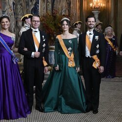 La Princesa Victoria, el Príncipe Daniel, la Princesa Sofía y el Príncipe Carlos Felipe en la cena de gala en honor de los Reyes de Holanda