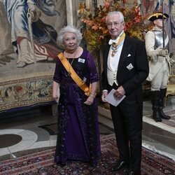 Cristina de Suecia y Tord Magnuson en la cena de gala por la Visita de Estado de los Reyes de Holanda a Suecia