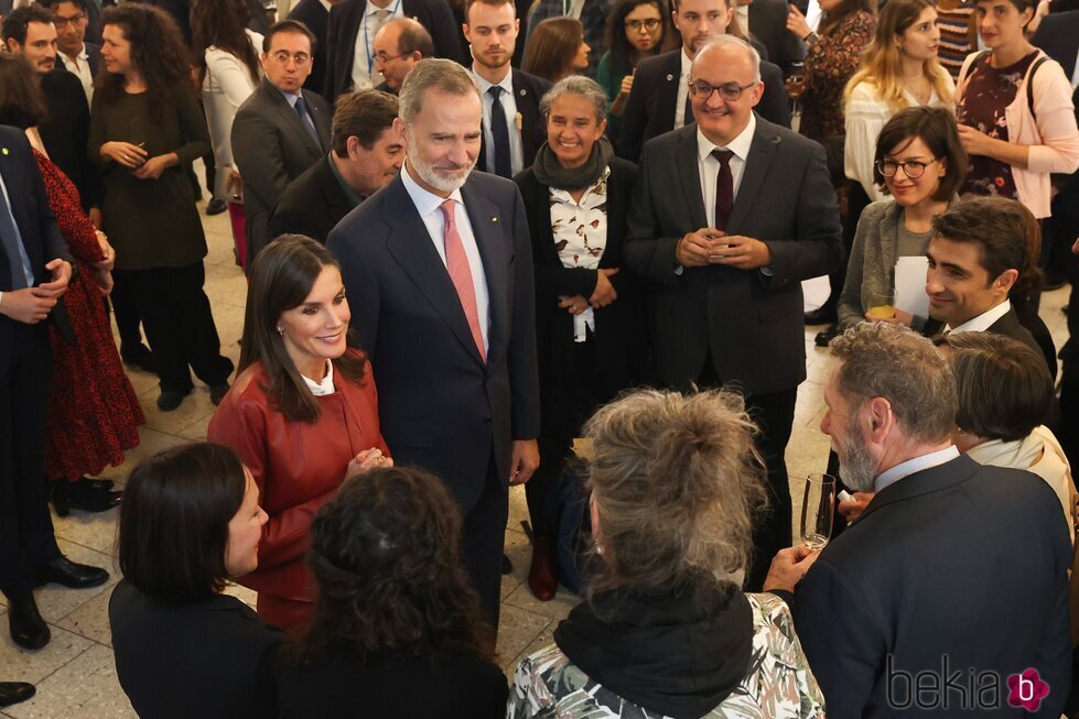 Los Reyes Felipe y Letizia en una recepción en el Cervantes en Frankfurt durante su Visita de Estado a Alemania