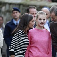 La Reina Letizia, la Princesa Leonor y el Rey Felipe VI en Cadavedo, Pueblo Ejemplar 2022