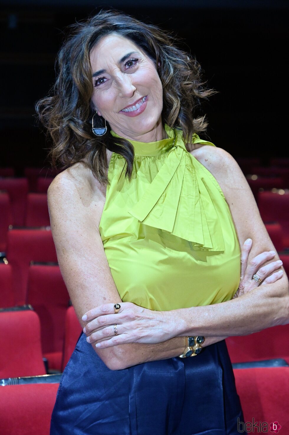 Paz Padilla, sonriente en el teatro en la presentación de su obra en Madrid