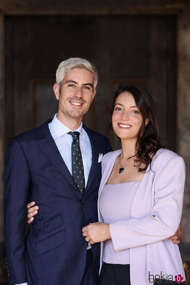 Alexandra de Luxemburgo y Nicolas Bagory en el anuncio de su compromiso