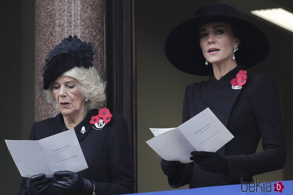 La Reina Camilla y Kate Middleton en la celebración del Día del Recuerdo en 2023