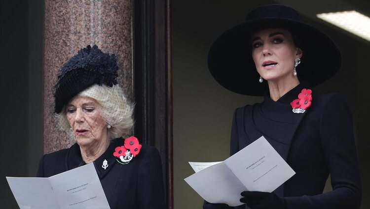 La Reina Camilla y Kate Middleton en la celebración del Día del Recuerdo en 2023
