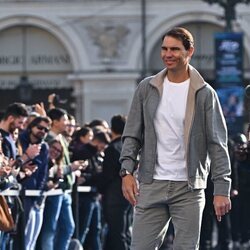 Rafa Nadal en su llegada a la Copa de Maestros de Turín 2022