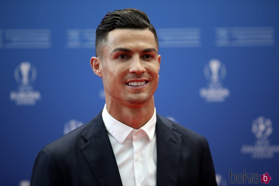 Cristiano Ronaldo en la ceremonia de las fases de grupo 2019-2020 de la Champions League