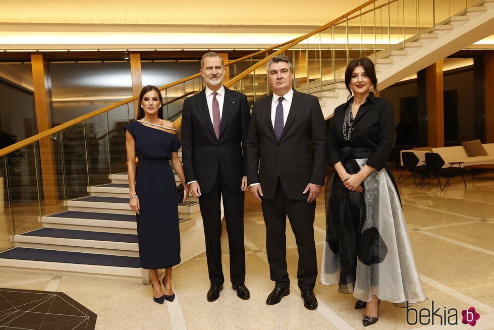 Los Reyes Felipe y Letizia con el Presidente de Croacia y su esposa en la cena en honor a los Reyes por su visita oficial a Croacia
