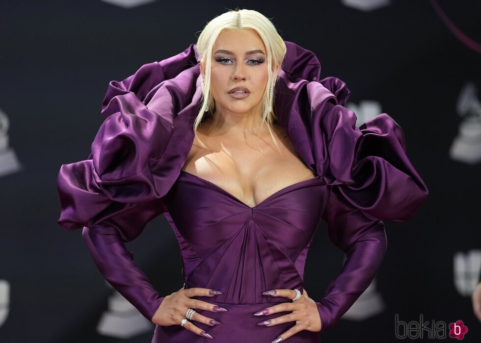 Christina Aguilera en la alfombra roja de los Latin Grammy 2022
