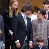 Carlota Casiraghi y Dimitri Rassam con sus hijos en el Día Nacional de Mónaco 2022