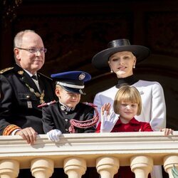 Alberto y Charlene de Mónaco y sus hijos Jacques y Gabriella de Mónaco en el Día Nacional de Mónaco 2022