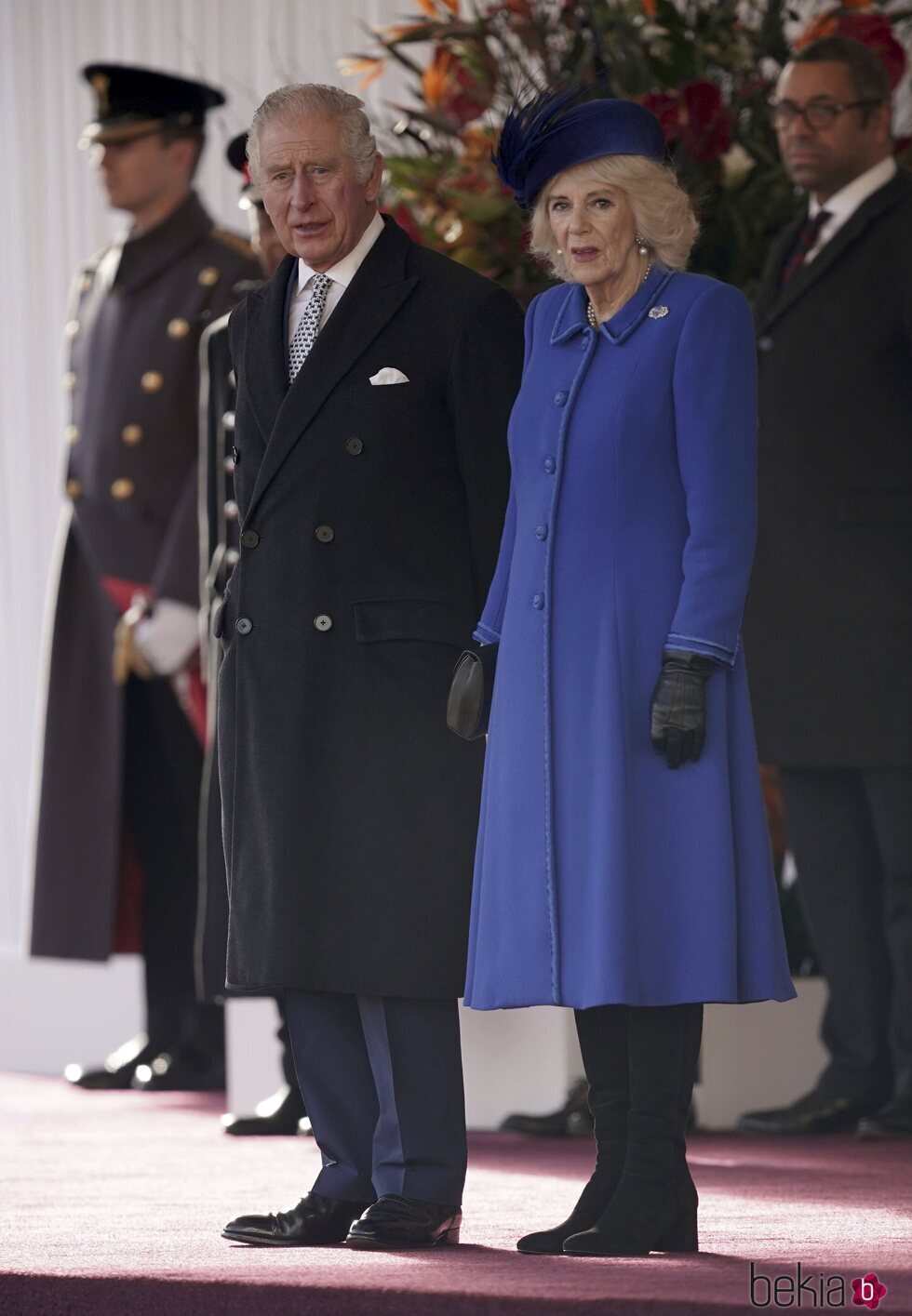 Los Reyes Carlos y Camilla en la ceremonia de bienvenida al Presidente de Sudáfrica por su Visita de Estado a Reino Unido