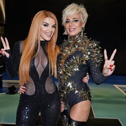 Ana María Aldón y Melody tras ganar la primera gala del Mediafest Night Fever