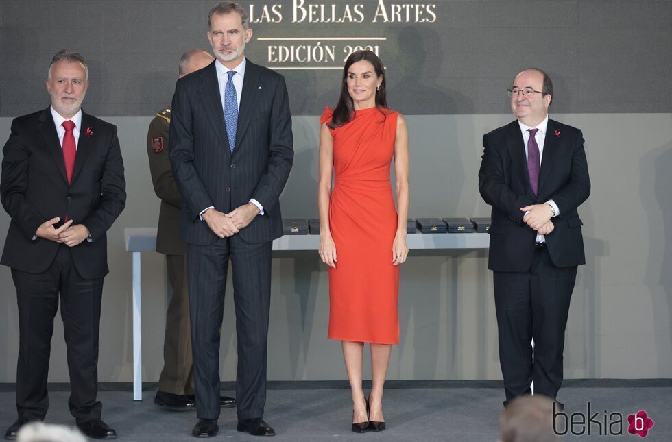 Los Reyes Felipe y Letizia y Miquel Iceta en la entrega de las Medallas de Oro al Mérito en las Bellas Artes 2021