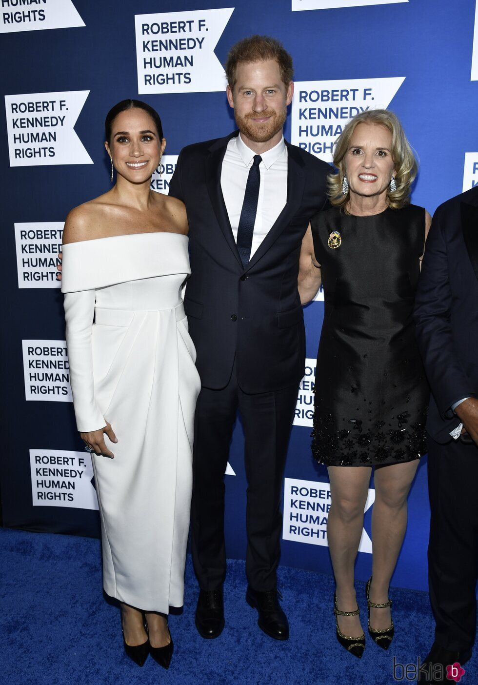 El Príncipe Harry y Meghan Markle con Kerry Kennedy en la gala Robert F. Kennedy Human Rights Ripple of Hope 2022