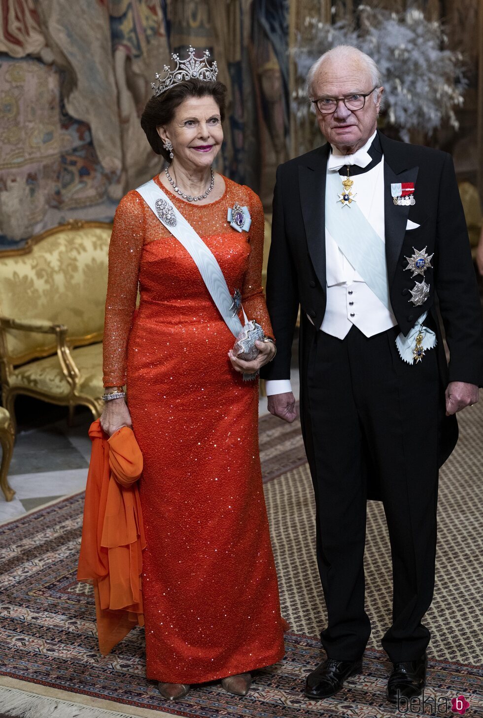 Carlos Gustavo y Silvia de Suecia en la cena en honor a los ganadores de los Premios Nobel 2022
