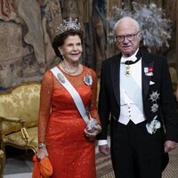 Carlos Gustavo y Silvia de Suecia en la cena en honor a los ganadores de los Premios Nobel 2022