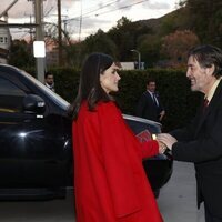 La Reina Letizia y Luis García Montero en la reunión sobre el español en la sede del Cervantes en Los Angeles