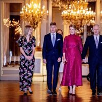 Felipe y Matilde de Bélgica con tres de sus hijos en el Concierto Navideño 2022