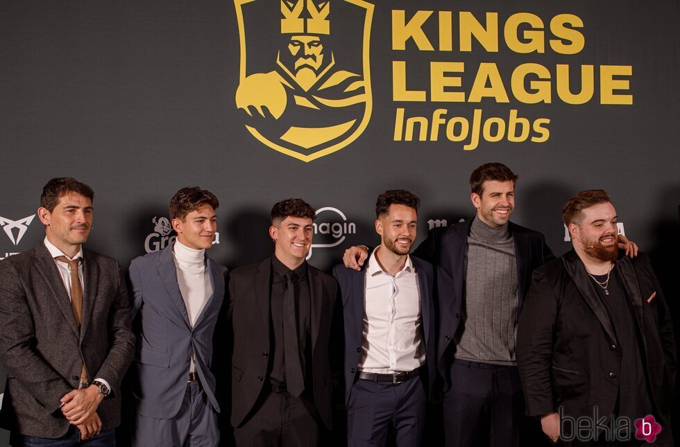 Gerard Piqué, Ibai Llanos e Iker Casillas en la presentación del proyecto 'King League' en Barcelona