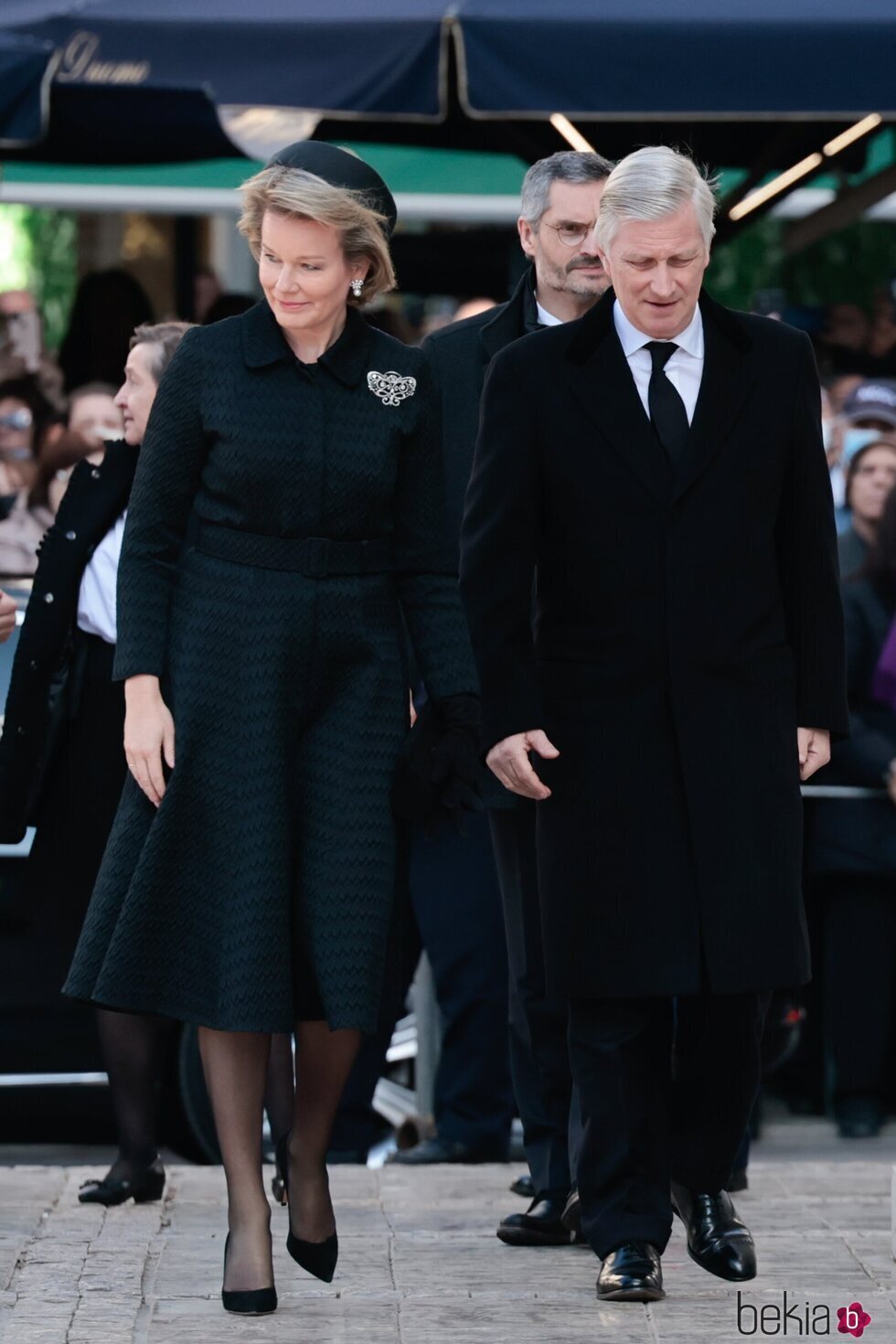 Felipe y Matilde de Bélgica en el funeral de Constantino de Grecia